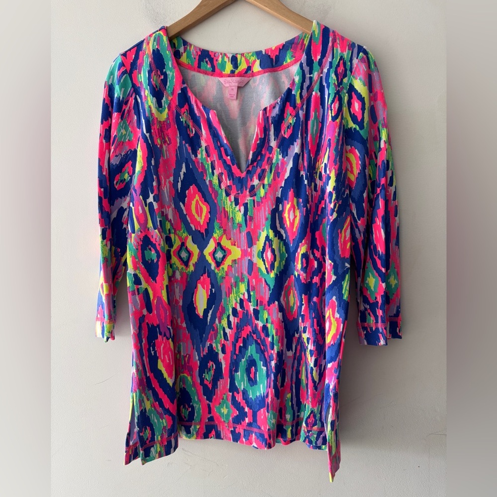 Lilly Pulitzer UPF 50+‎ Justina Tunic Top in Stretch Terry Luminescent